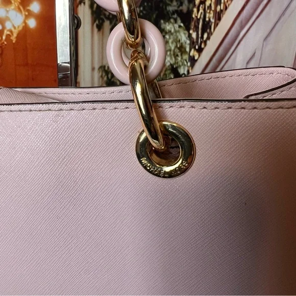 Michael Kors Cynthia Saffiano Leather Satchel, pastel Pink - Picture 16 of 16